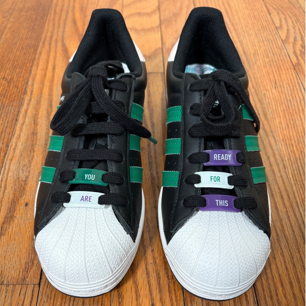 Adidas Superstar x Abby Dahlkemper Sneakers Shoes Black Green Size 7.5‎